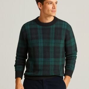 J Crew Watch Tartan Plaid Crewneck Alpaca Wool Crewneck Sweater